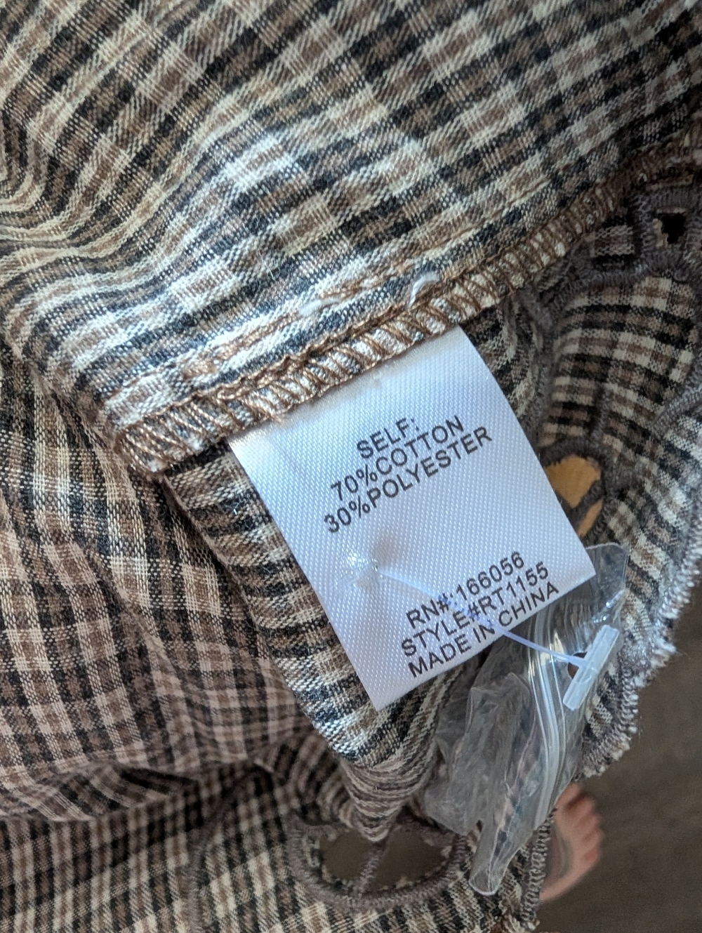 RAISONNEL Ruffled Embroidered Buttondown Top In Brown Pattern Size Small - Picture 12 of 12